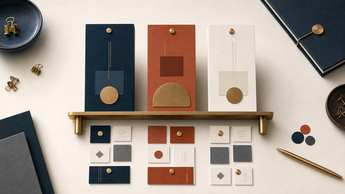 Tactile editorial composition showing three distinct content pillars held in one strategy